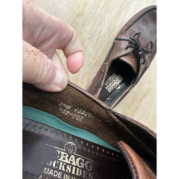 Sebago Docksides Shoes Mens Size 8.5 Brown Leather Boat Deck Nautical Classic - Picture 6 of 6